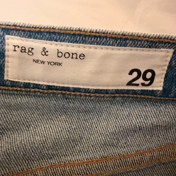 Rag & Bone Bermuda Shorts Distressed Raw Hem Denim Relaxed - Picture 6 of 9